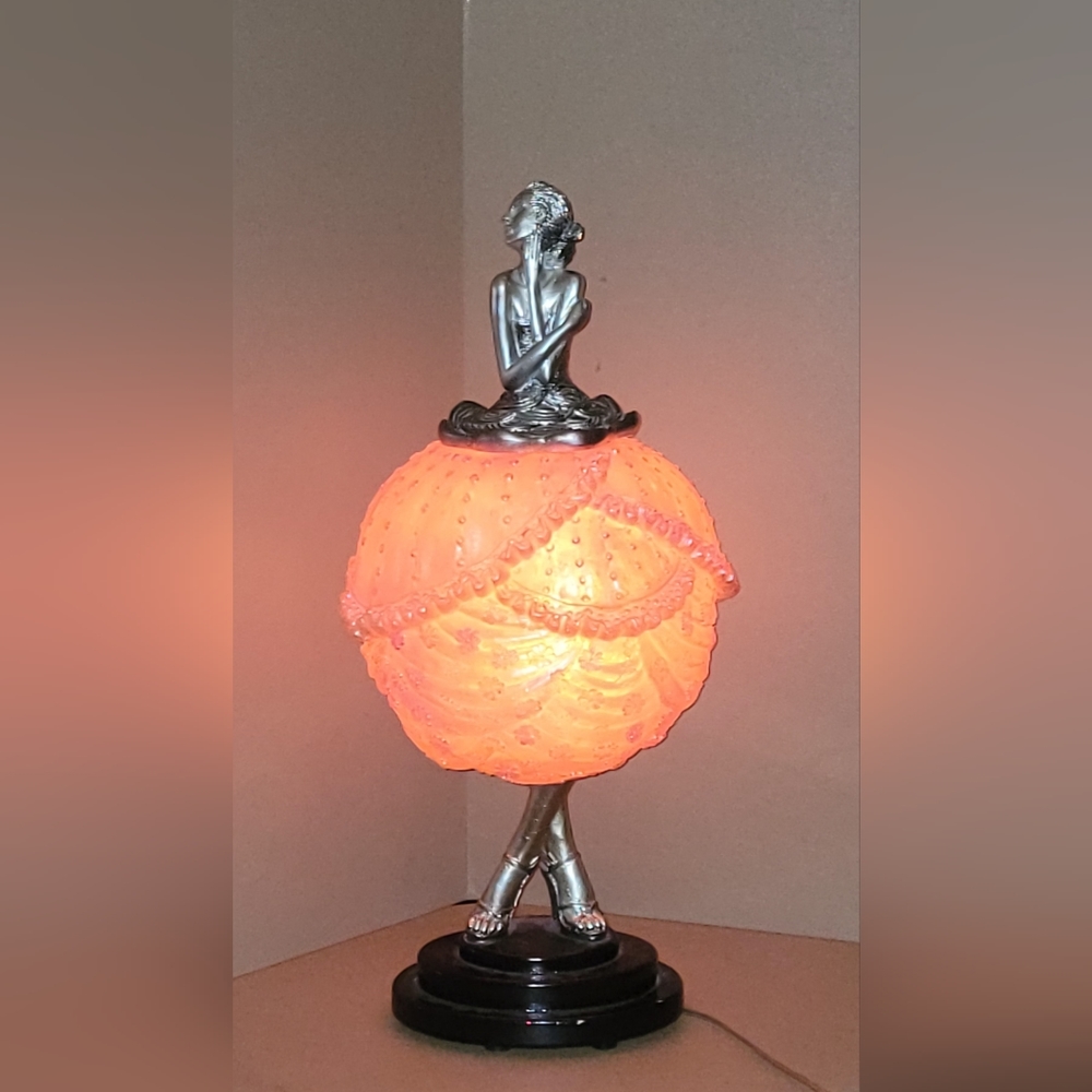 ARTMAX VINTAGE   BALLERINA DANCING LADY 14X28" ELECTRIC TABLE RESIN LAMP
